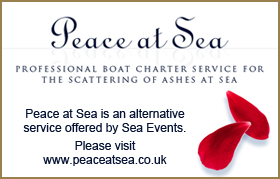 Ash scattering at sea